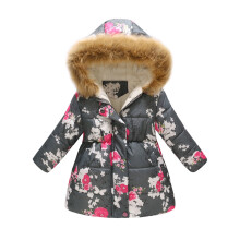 Girls Winter Hooded Parka Long Sleeve Thick Warm Windproof