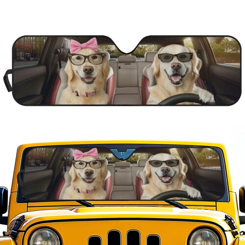 Windshield Sun Shade Golden Retriever Design 1 Pc
