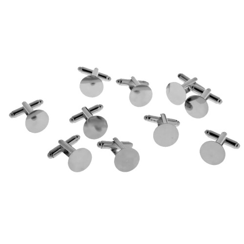 Men's Cufflinks with Backs 15mm 10 Pieces