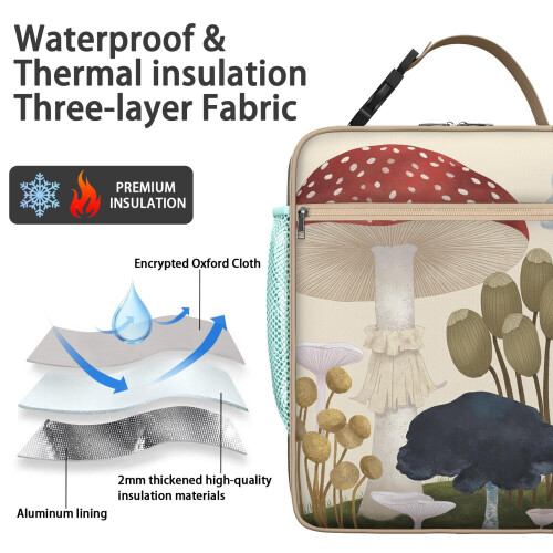Insulated Mushroom Lunch Box Reusable Bento Container 1 Pack 1