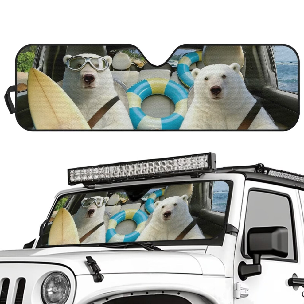 Polar Bear Windshield Sun Shade For Jeep Wrangler Jk Jl Jlu 9085618048225