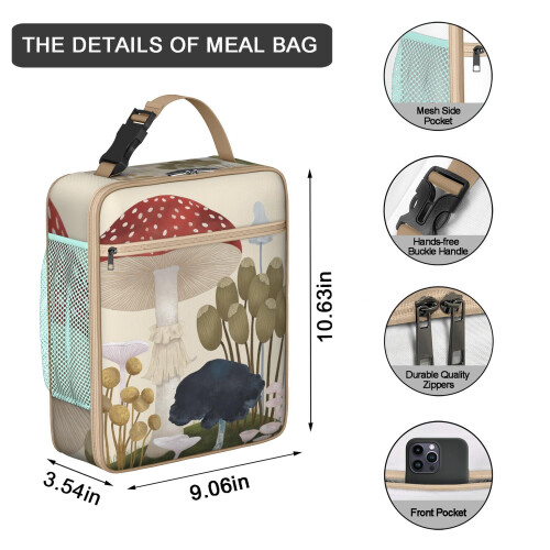 Insulated Mushroom Lunch Box Reusable Bento Container 1 Pack 2