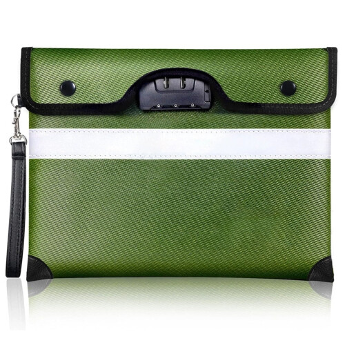 Fireproof Document Bag with Lock and Zipper 1 Pack