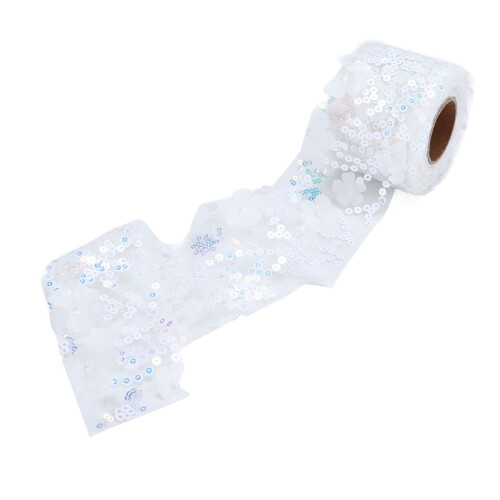 Polyester Sequined Tulle Roll for DIY Crafts