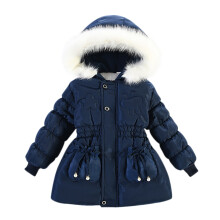 Toddler Girls Hooded Winter Jacket Blue 18-24 Months