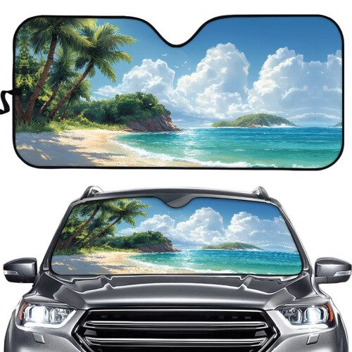 Coconut Tree Car Sun Shade UV Protection 1 Piece