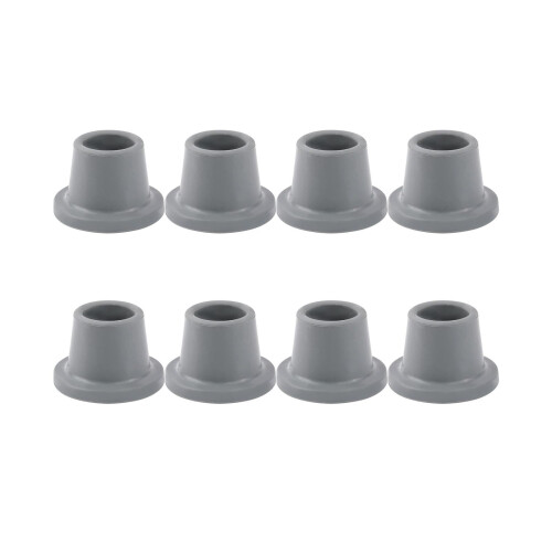 Shower Chair Feet Gray Rubber Tips 8 Pack