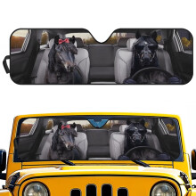 Western Horse Print Windshield Sun Shade for Jeep Wrangler