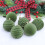 Green Flocked Christmas Tree Ornaments Set 6 Pieces 8