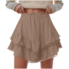 Women's Flowy Boho Skorts High Waist Ruffle Tiered