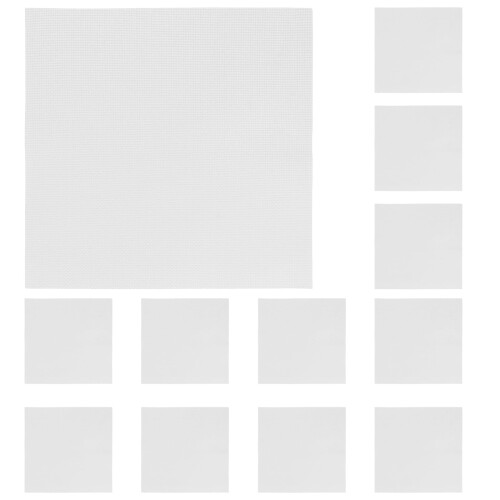 Cotton Embroidery Fabric 30x30cm Solid Color Grid 12 Pcs