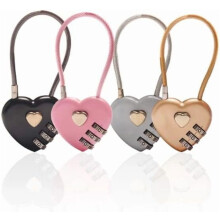 Heart Padlock Metal Mini Code Lock 4 Pcs Mix Color