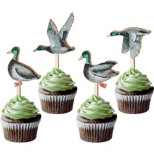 Duck Cupcake Toppers Wooden 16pcs