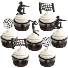 Volleyball Cupcake Toppers Wooden 16PCS