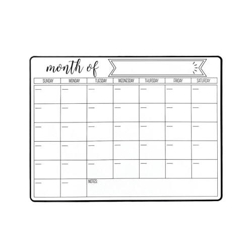 Magnetic Fridge Calendar Board Clear Acrylic Weekly