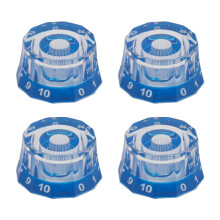 Guitar Knobs Blue 6mm Shaft 4 Pieces