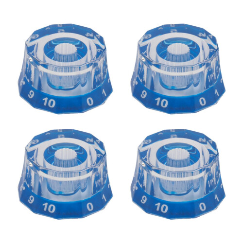 Guitar Knobs Blue 6mm Shaft 4 Pieces