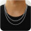 Layered Cuban Rope Herringbone Chain Necklace Set 2 pcs 1