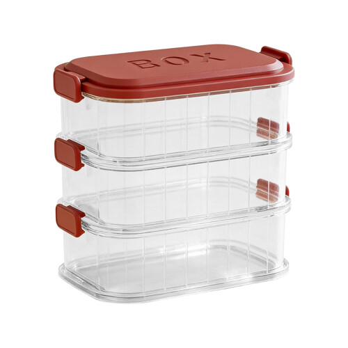 3-Tier Stackable Storage Box with Divided Tray 1 Pack