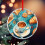 Coffee and Bread Christmas Ornament Glass Round 1 Pack 5