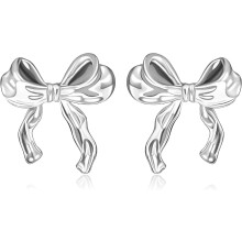Gold Silver Bow Stud Earrings for Women Sensitive Ears