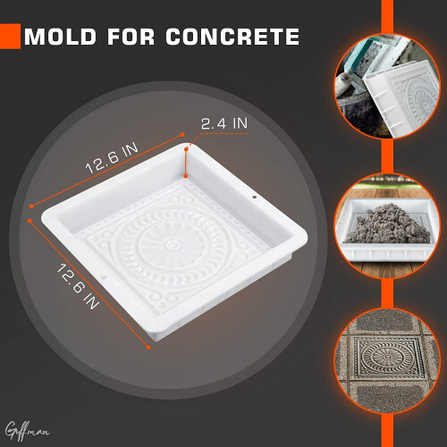 Reusable Concrete Stepping Stone Molds Square and Bit 1