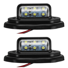 LED Car License Plate Lights Black Shell 12V 24V Waterproof