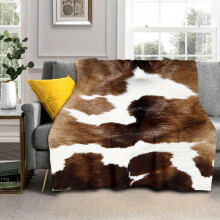 Brown Cow Print Throw Blanket 40x50 inch 280gsm Single-Sided