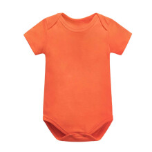 Baby Bodysuits Cotton Short Sleeve Romper Solid Color 0-24