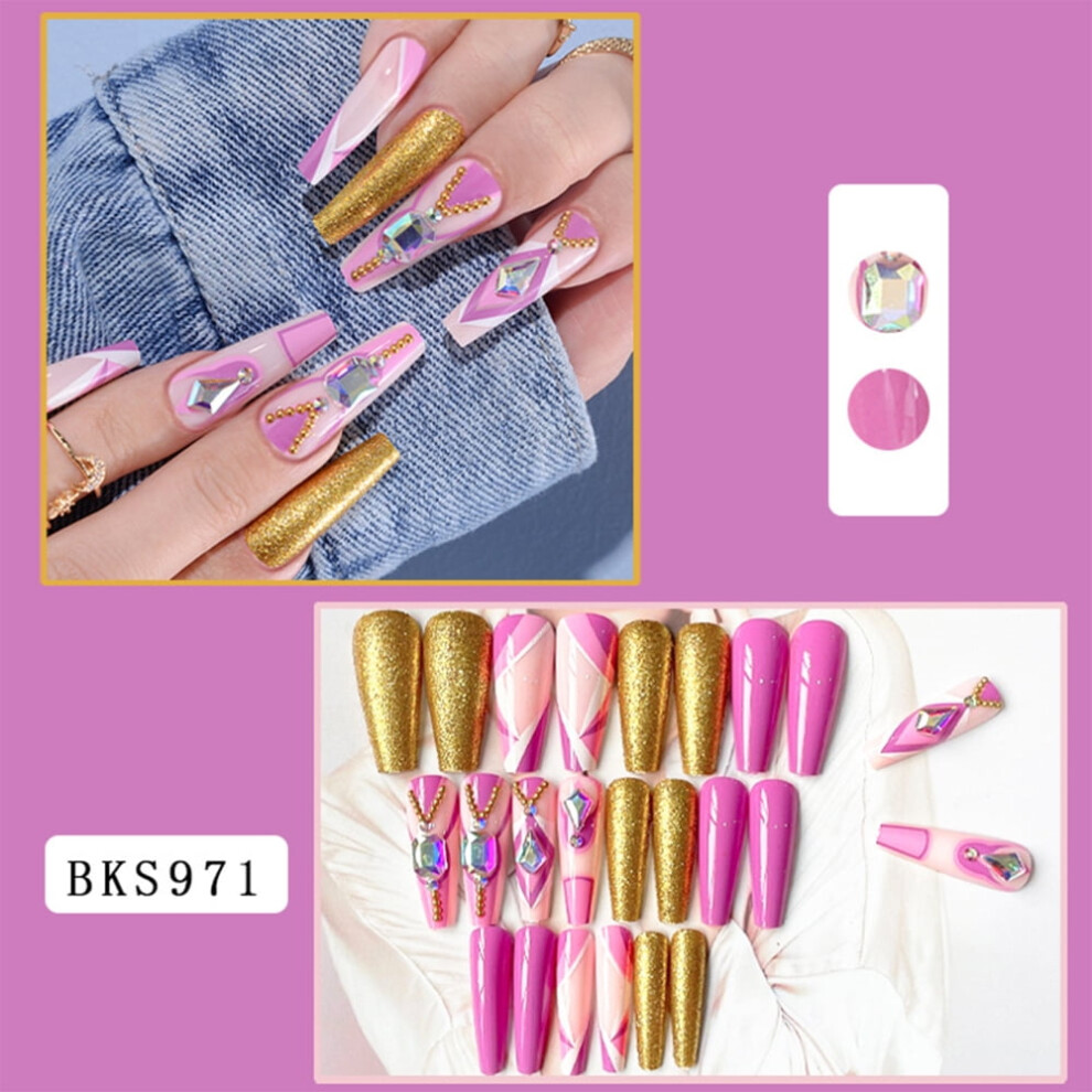 Pink Press-On Nails Solid Chip-Proof 24pcs