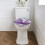 Toilettensitzbezug aus lila Marmor mit elastischem Bund, 44 x 33 cm 2