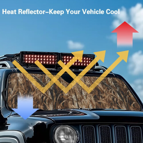 Foldable Windshield Sun Shade Duck Camo for Jeep Wrangler 2