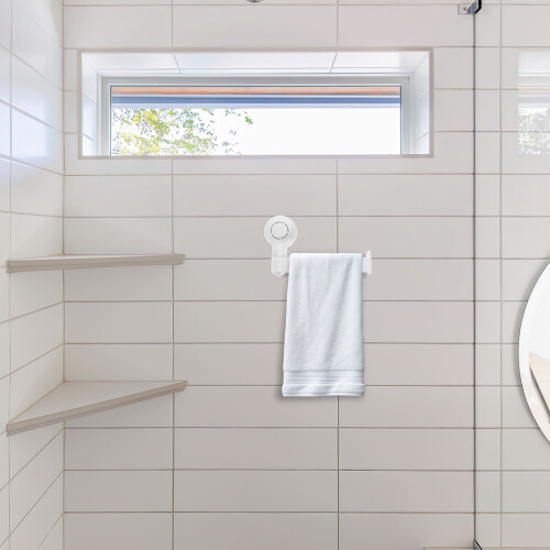 Bathroom Tissue Holder Wall Mount Suction Cup White ABS PVC 1