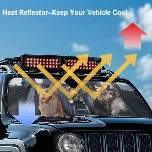 Windshield Sun Shade for Jeep Wrangler JL/JLU & Gladiator 2