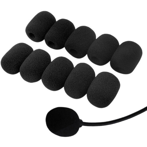 Black Headset and Handheld Mic Foam Covers 10-Pack