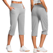 Women's Capris Leggings with Pockets Gray 2XL