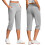 Women's Capris Leggings with Pockets Gray 2XL 1