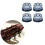 Guitar Knobs Clear Black 6mm Shaft 4 Pieces 8