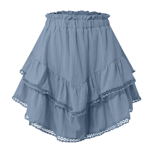 Women's Flowy Boho Skorts High Waist Ruffle Tiered 2
