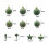Flocked Christmas Ornaments Green 24 Pack 7