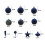 Flocked Blue Christmas Ornaments 24 Pack 6