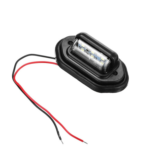 LED Car License Plate Lights Black Shell 12V 24V Waterproof 1