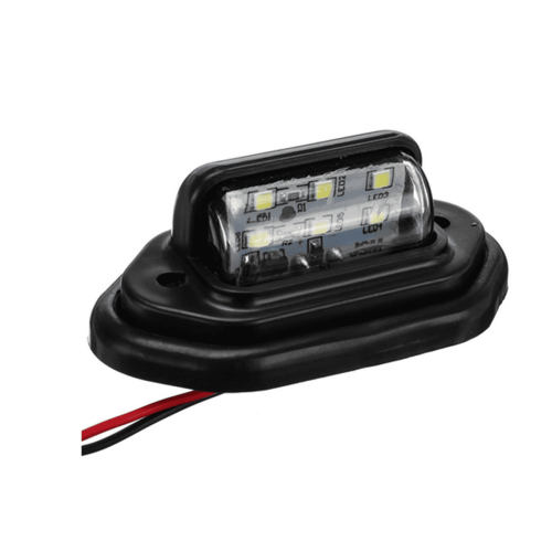 LED Car License Plate Lights Black Shell 12V 24V Waterproof 2