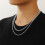 Layered Cuban Rope Herringbone Chain Necklace Set 2 pcs 2