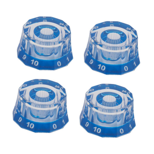 Guitar Knobs Blue 6mm Shaft 4 Pieces 1