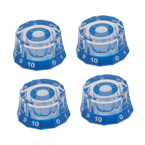Guitar Knobs Blue 6mm Shaft 4 Pieces 2