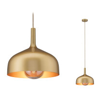 Paulmann pendant luminaire Embla II E27 gold metal, metal 77066