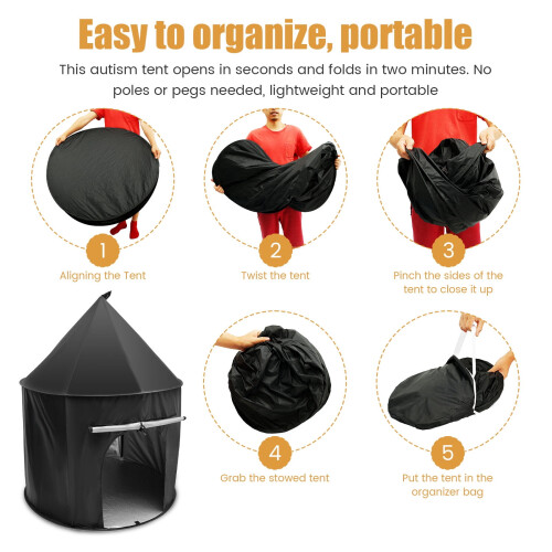 Foldable Kids Pop Up Tent Oxford Fabric 1 Pack 2