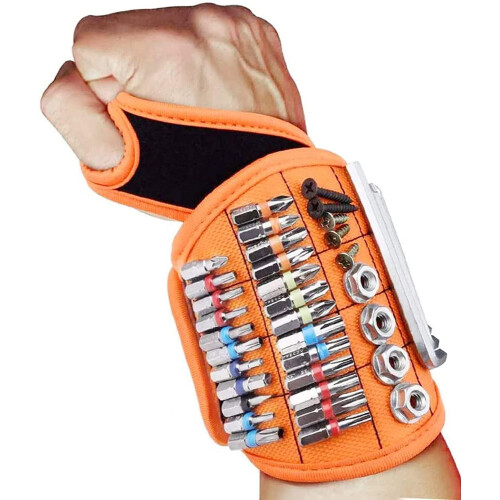 Magnetic Wristband with Flashlight 16-Piece Magnet Set