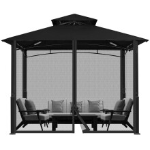 Mosquito Netting for Gazebo Patio 4-Panel Black